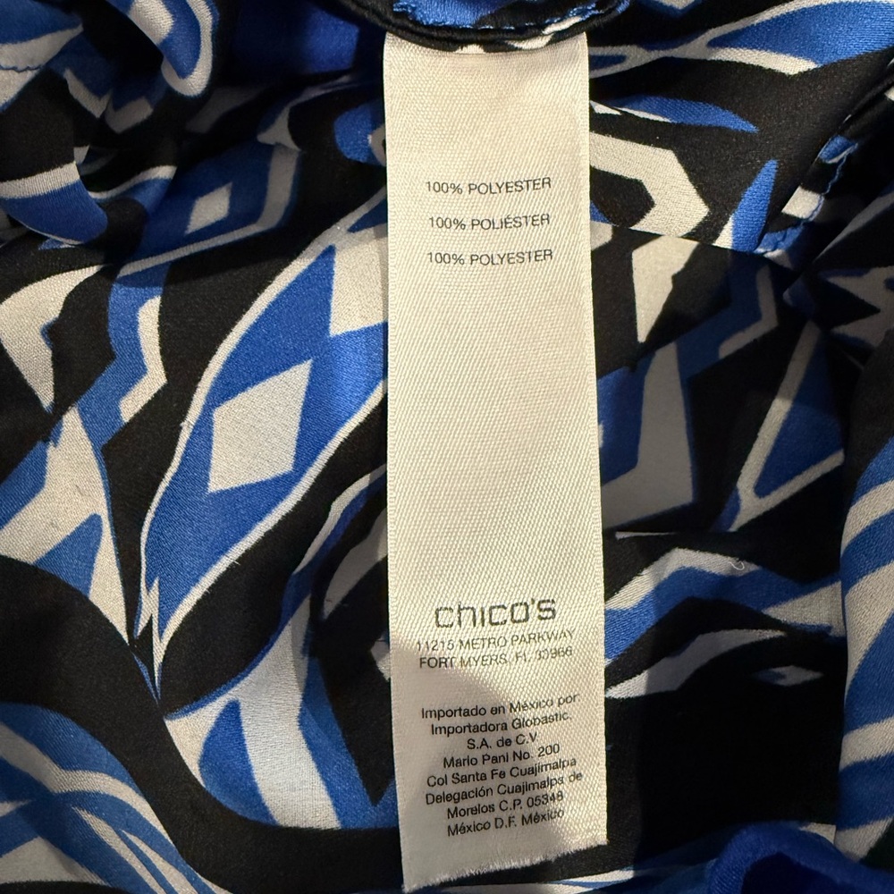 Chicos blue patterned blouse - image 5